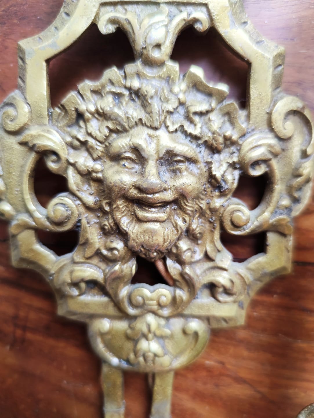 Pair of gilded bronze sconces decorated with Louis XIV style mascarons