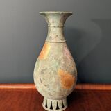 Vase japonais en cuivre vert et or