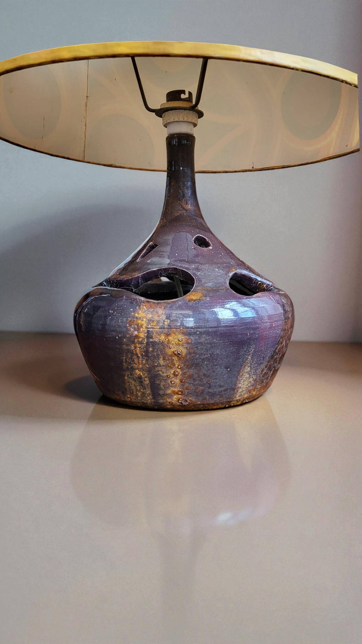 1970s stoneware lamp