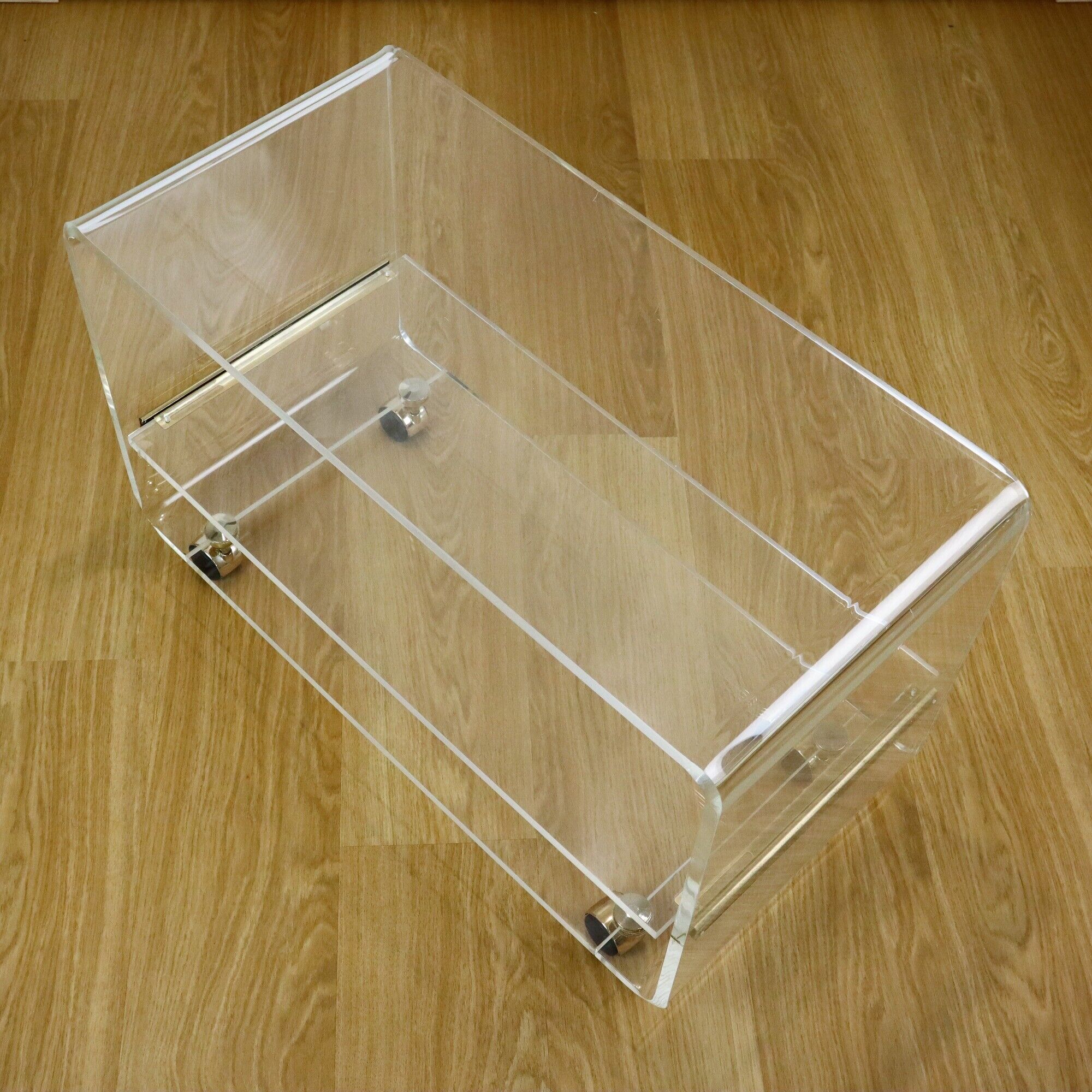 Design TV furniture Coffee table Plexiglas Perspex David Lange Les Invisibles 1970