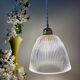 Vintage tulip pendant light in ribbed glass
