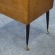 Meuble d’appoint dépliant en bureau, acier, laiton et chêne 1960’s