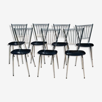 Lot de 7 chaises années 60/70