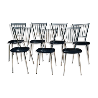 Lot de 7 chaises années 60/70