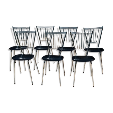 Lot of 7 chairs 60/70s