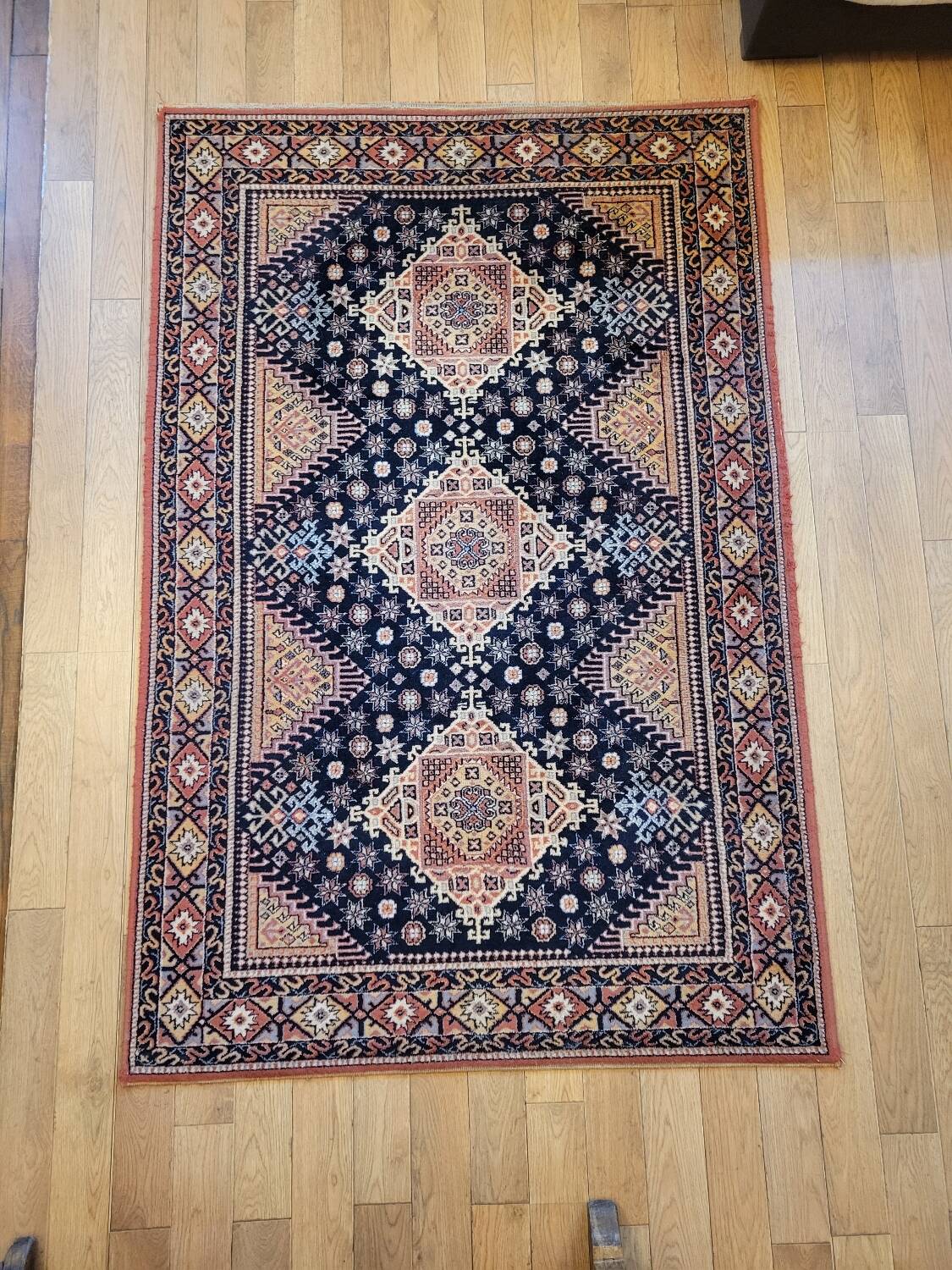 Midnight blue wool Persian rug