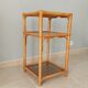 Étagère vintage en bambou, rotin et verre fumé années 70/80