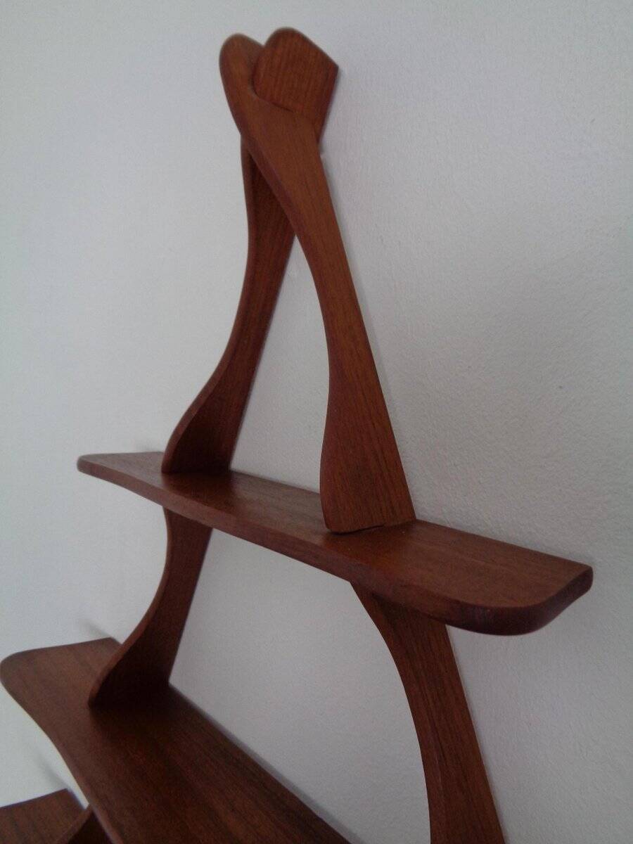 Mid-Century Triangular Teak Wall Shelf, Germany, 1960s