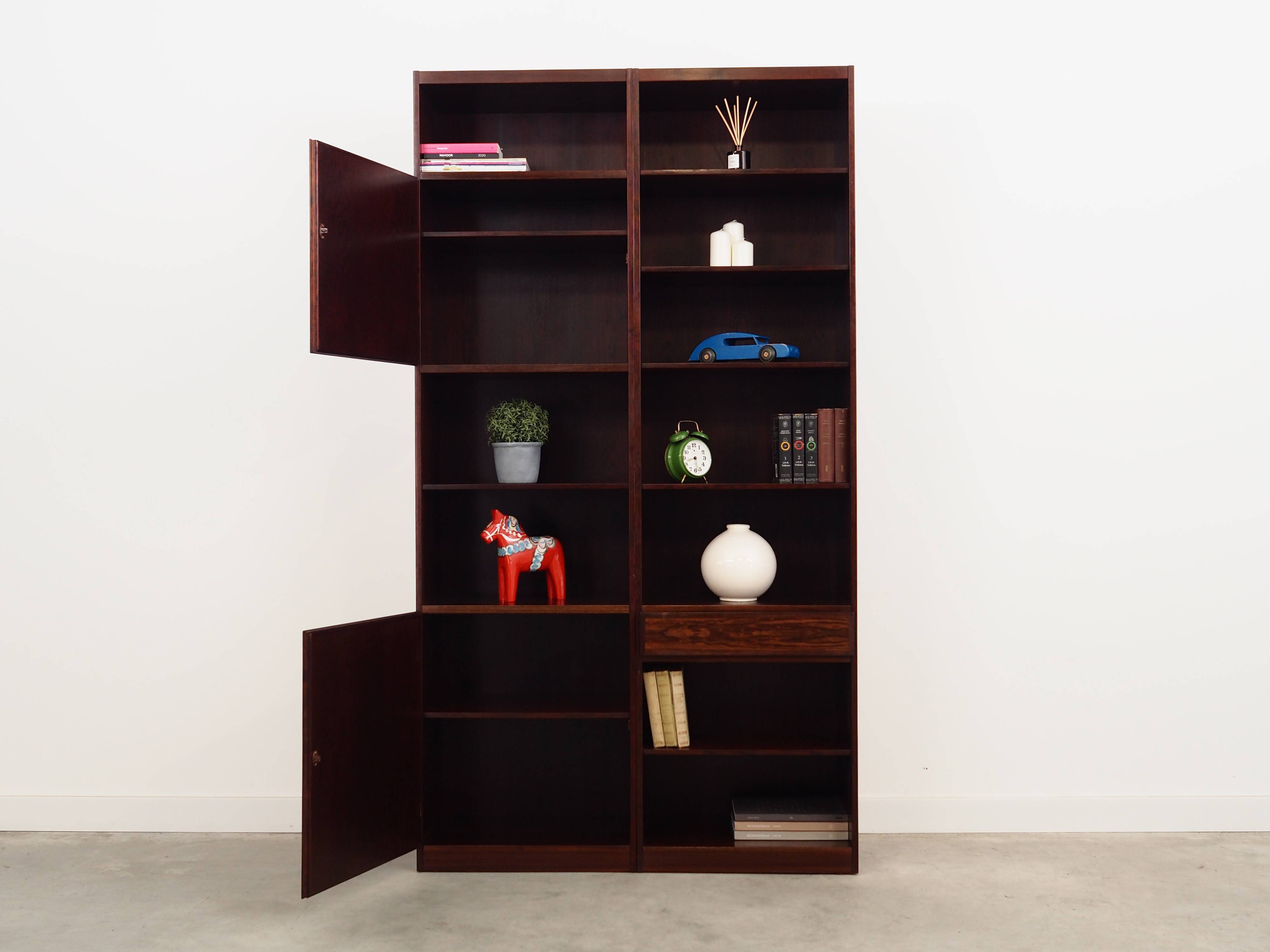 Ensemble de bibliothèques en palissandre, design danois, années 1970, éditeur : Omann Jun
