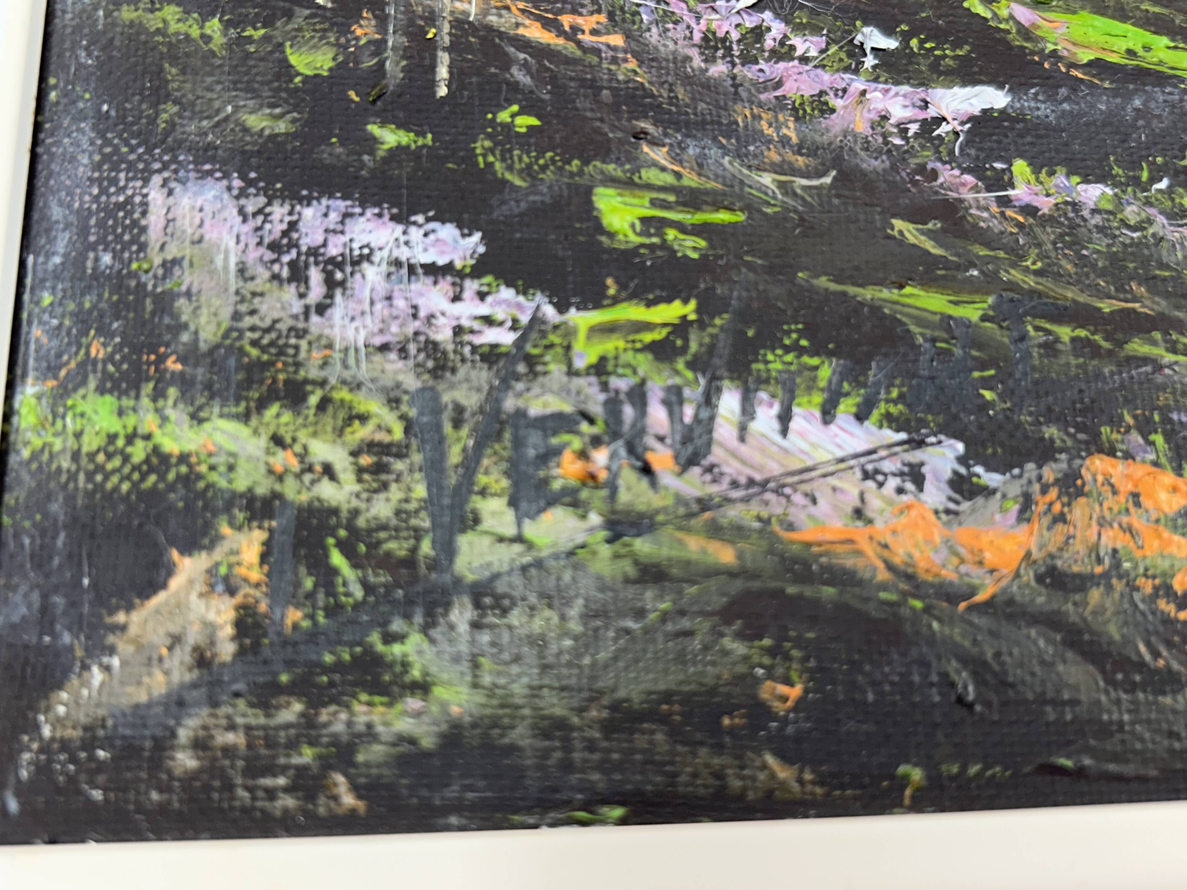 Oil on canvas "Brière, thatched cottage" signature to be identified