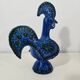 blue glazed ceramic rooster by Aldo Londi for Bitossi