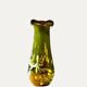Free-form olive green art glass vase by Gyula Budveszel, Hungary, 1990s