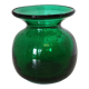 Small green bubbled blown glass vase