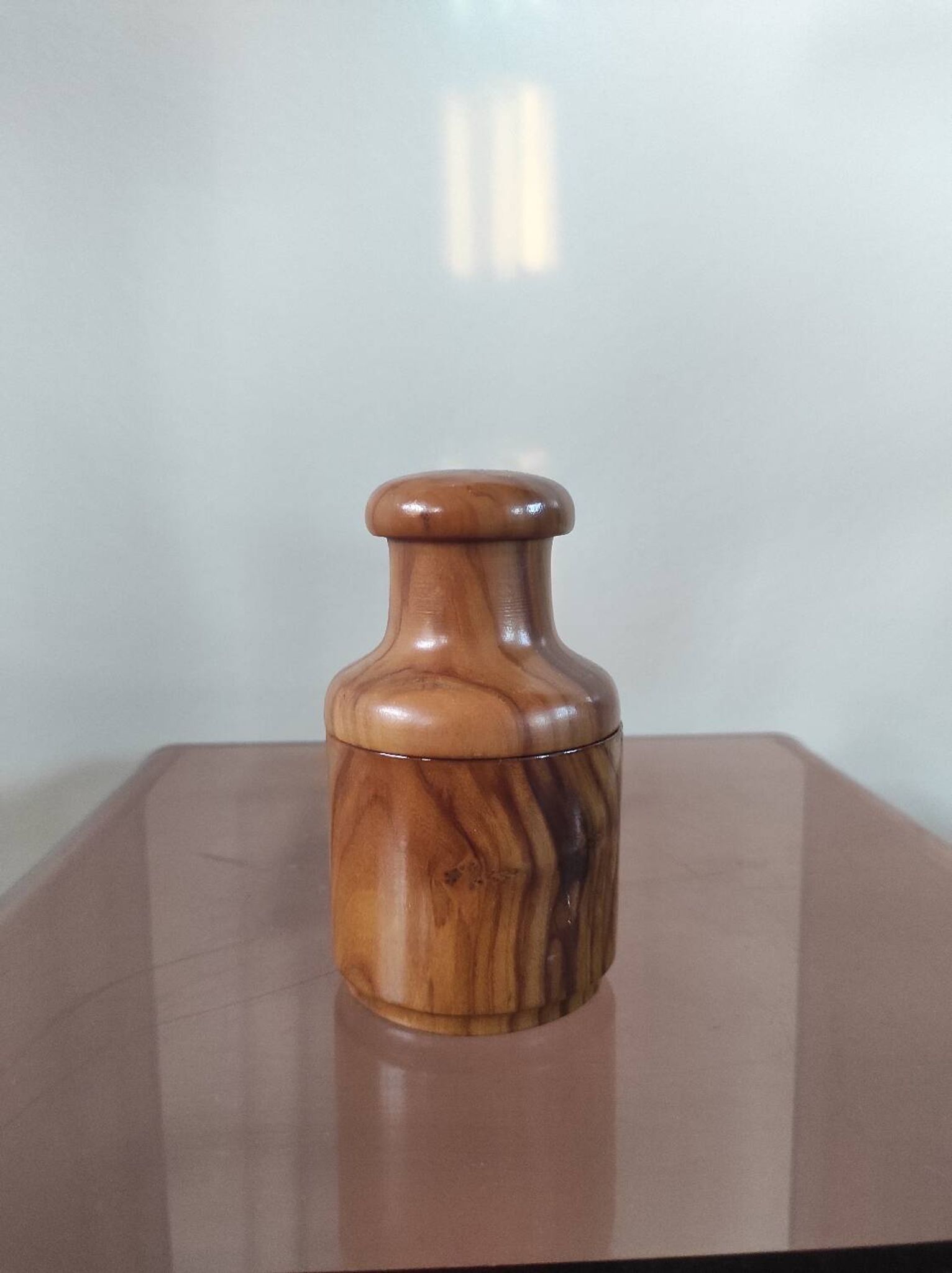 Vintage olive wood condiment service