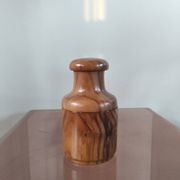 Vintage olive wood condiment service