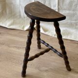 Turned wooden tripod stool 1950