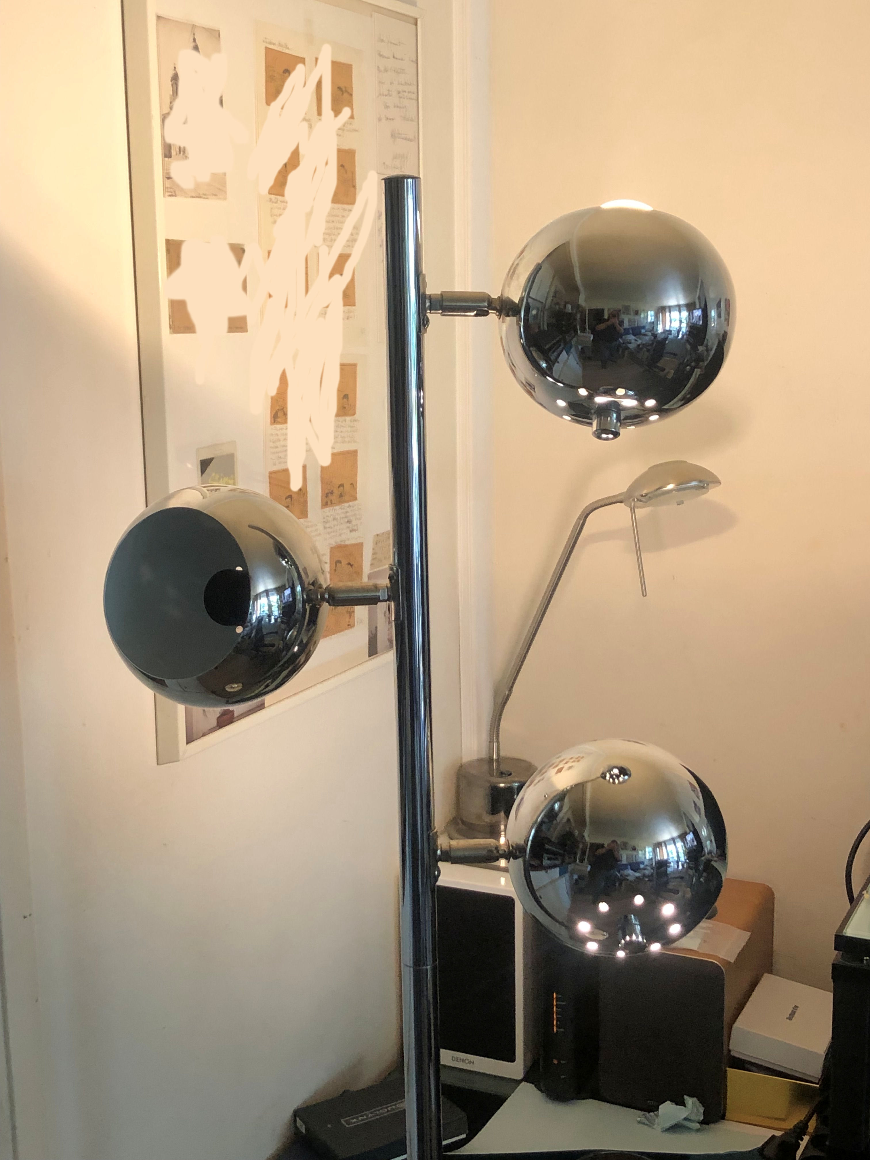 Floor lamp chrome balls "Bullit"