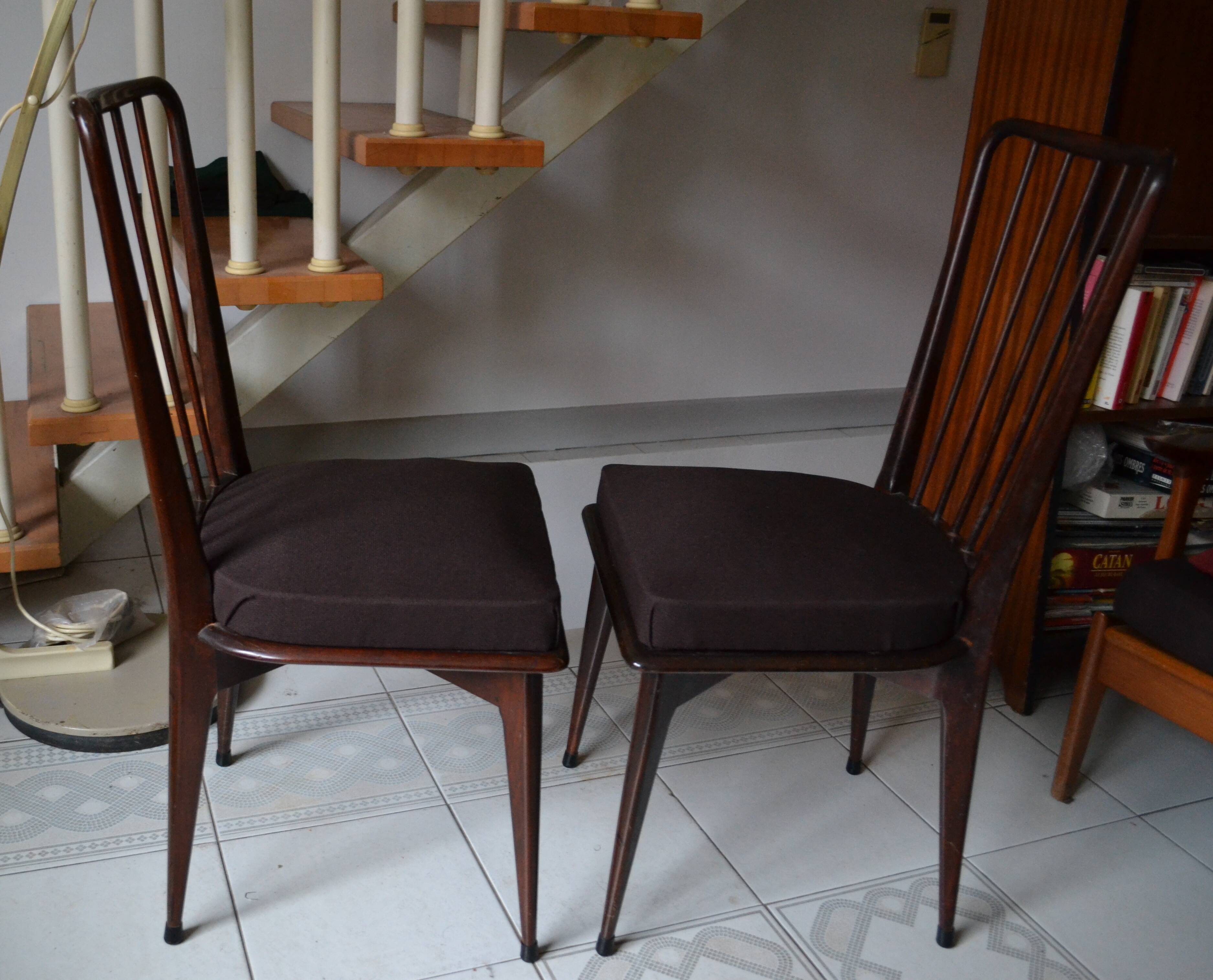 Pair of vintage charles Ramos chairs solid beech