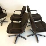 Set of 5 Chromcraft office armchairs