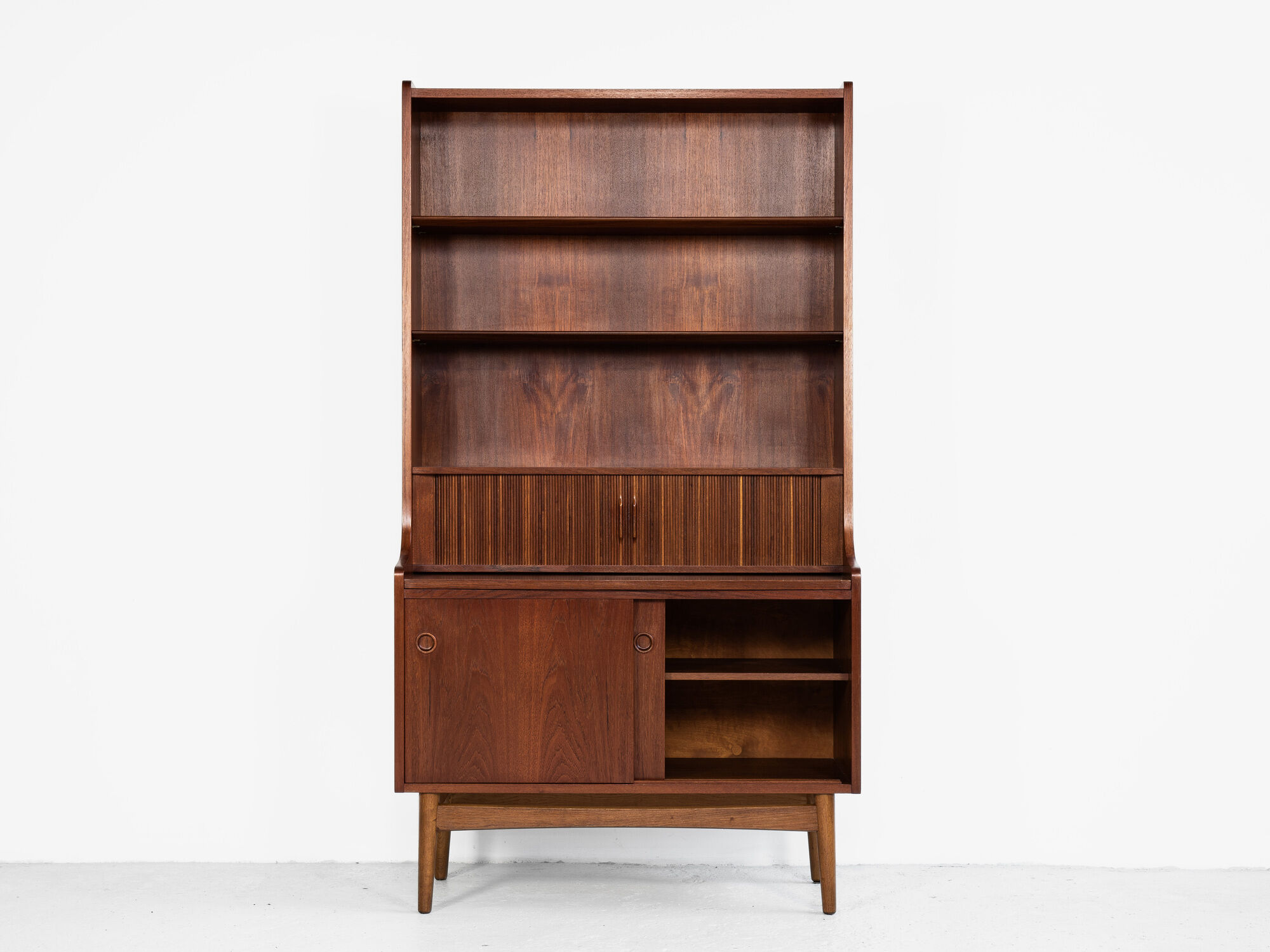 Midcentury Danish book shelf secretaire in teak by Nexø 1960s