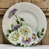 4 anciennes assiettes fleurs Luneville