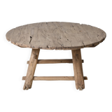 Xianping - Antique round coffee table in solid elm no. 1