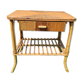 Table de chevet rotin bambou