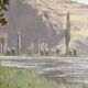 Ancient painting "Landscape at the River" E. Poux Doubs signed cf. Isenbart Charigny