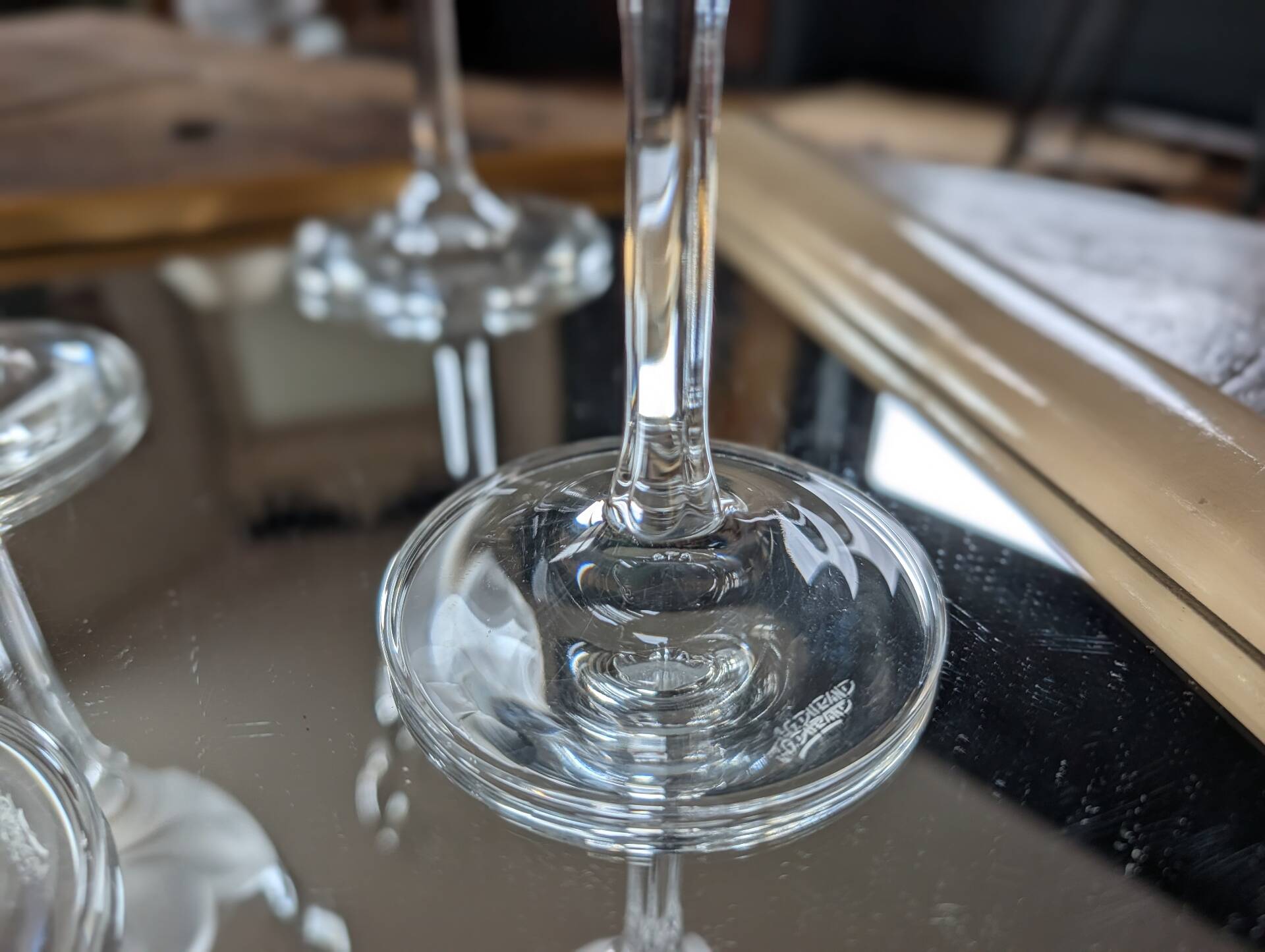 6 crystal stem glasses from Cristal d’Arques Folia – 1970s-1980s
