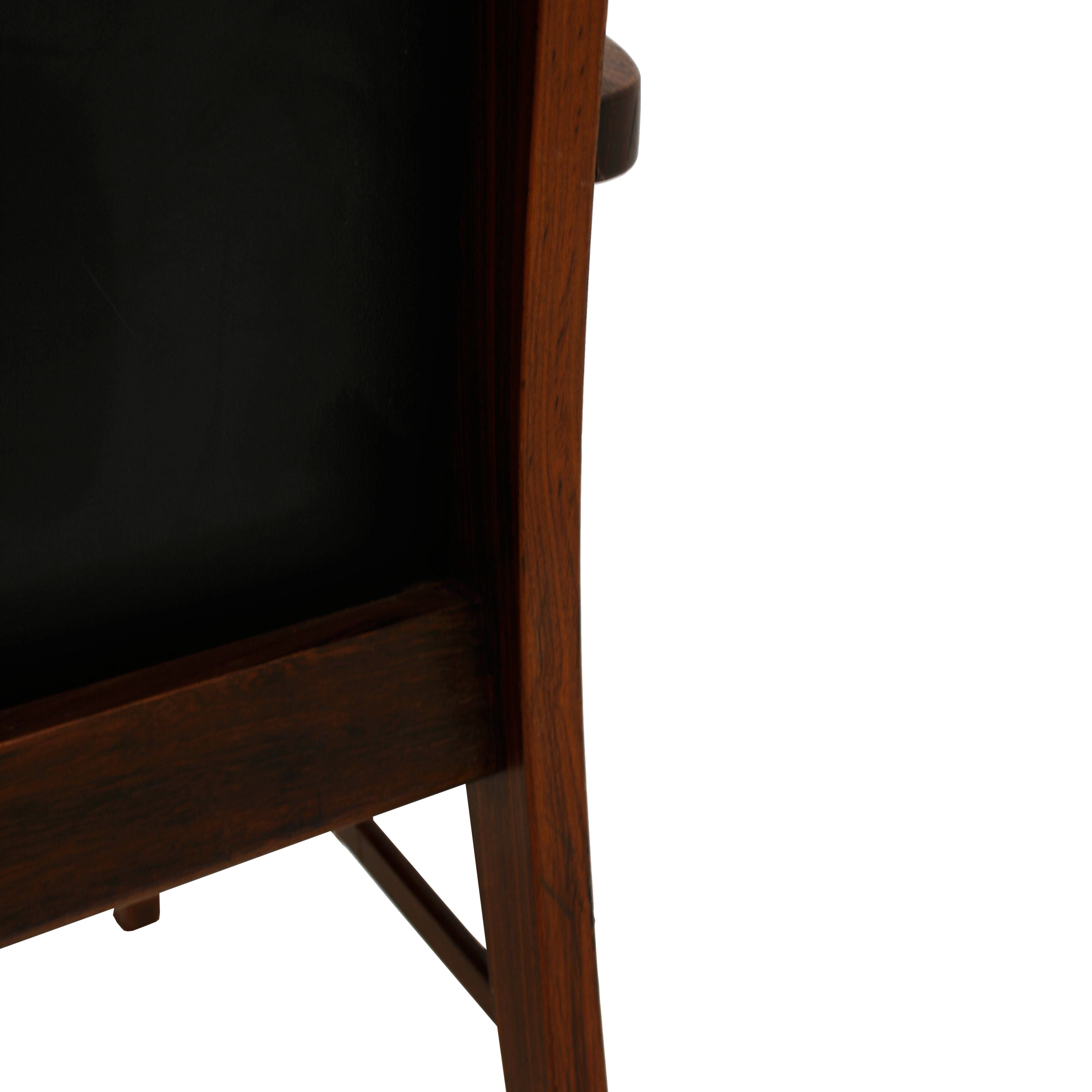 Arne Vodder Mid-Century Modern Set of Six Leather Dyrlund Danish Chairs, 19