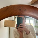 Round wooden mirror
