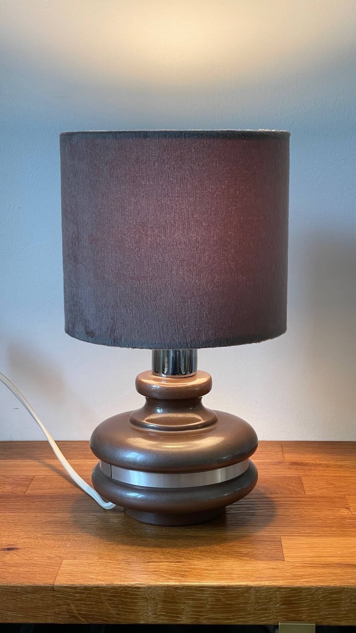 Ceramic lamp with aluminum rim 70s