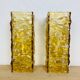 Pair of vintage amber resin wall lamps