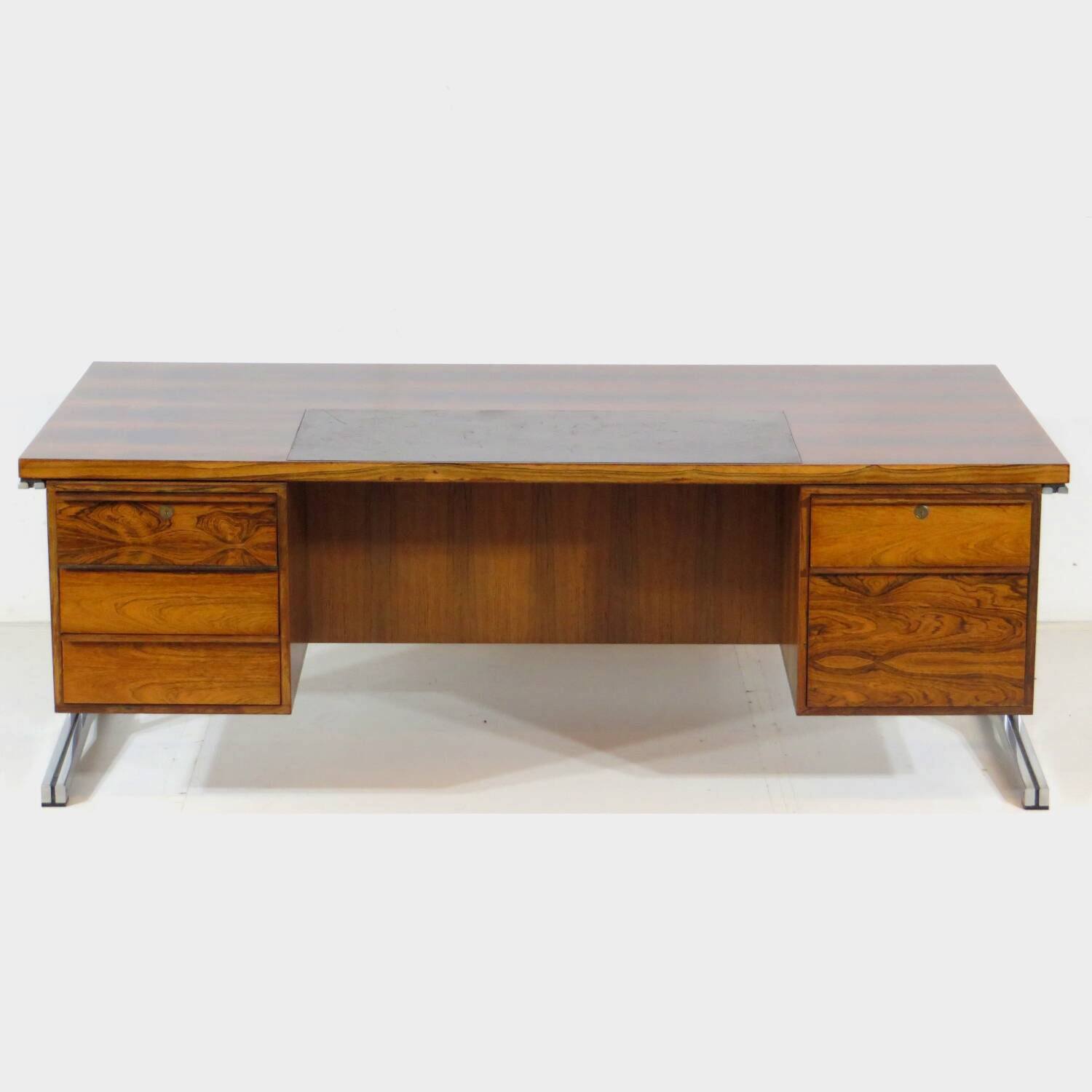 Mid century modern executive writing desk in rosewood, 1960s