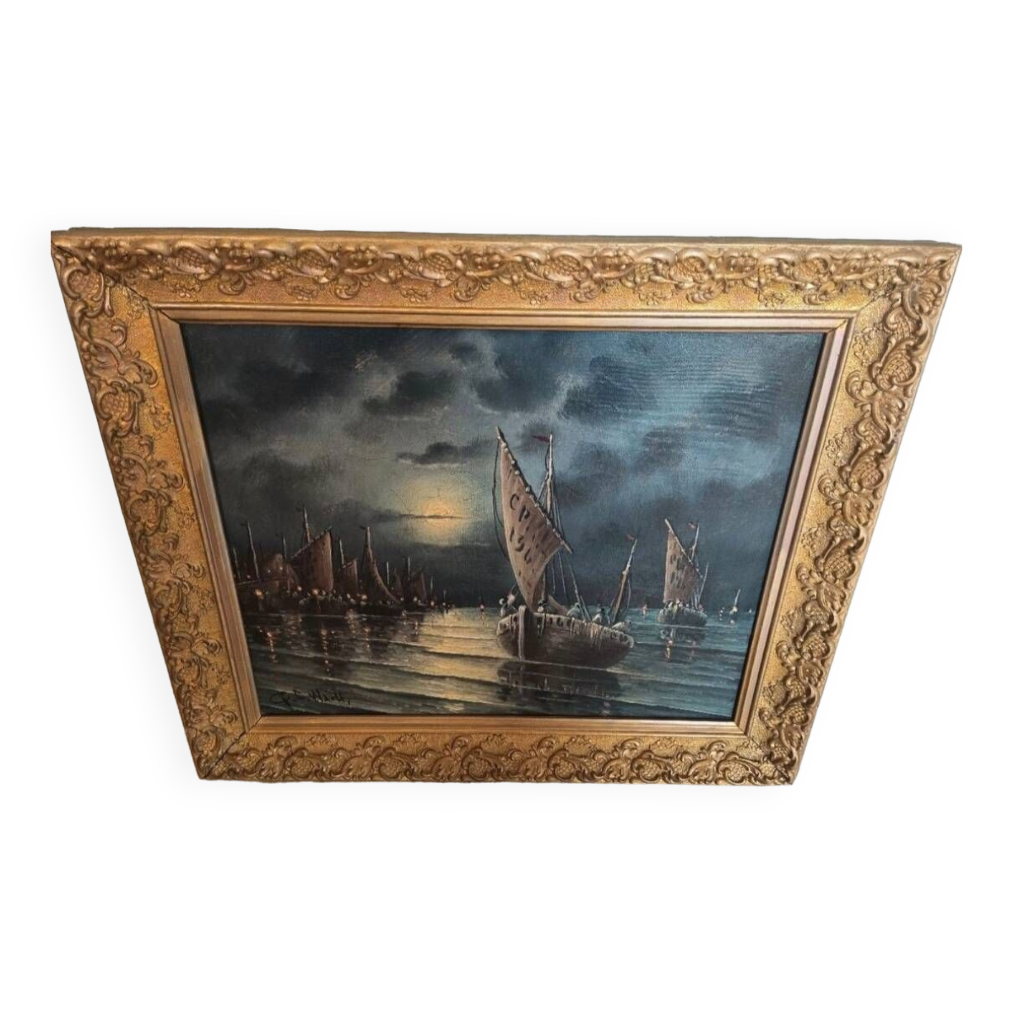 Gustave Warth marine painting