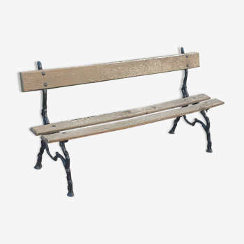 Garden bench with old cast-cast-or-cast-or-cast foot