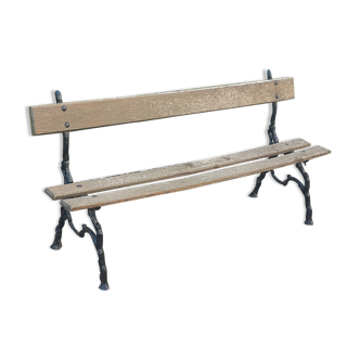 Garden bench with old cast-cast-or-cast-or-cast foot