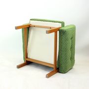 Midcentury Armchair In Fabric & Beech, Czechoslovakia 1960s