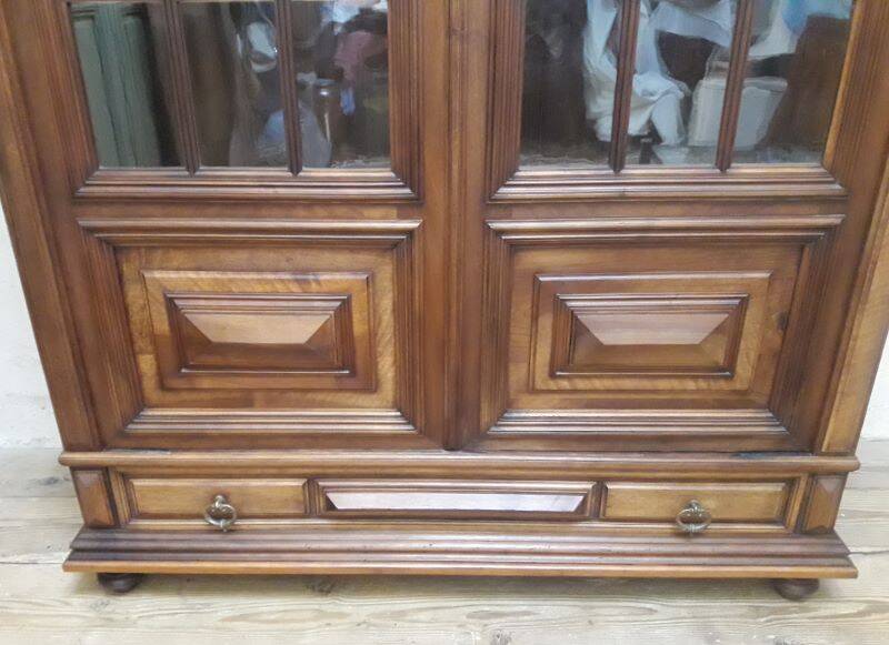 Walnut display cabinet 19th century H234cm