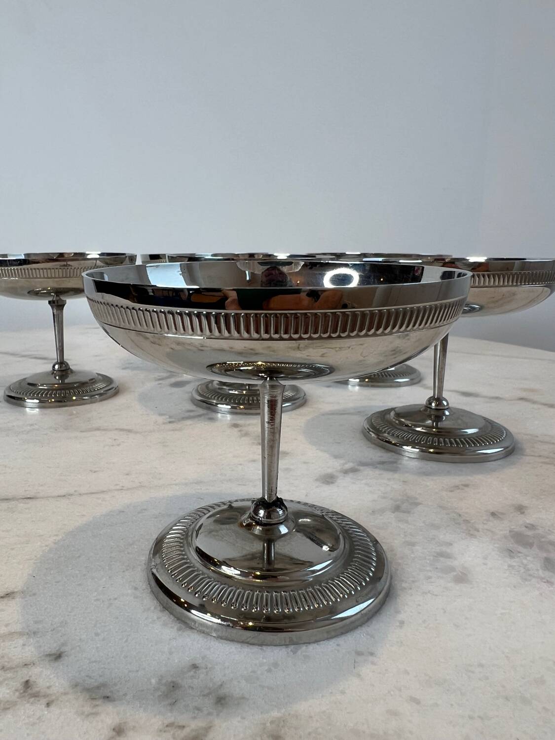 6 coupes à glace en inox