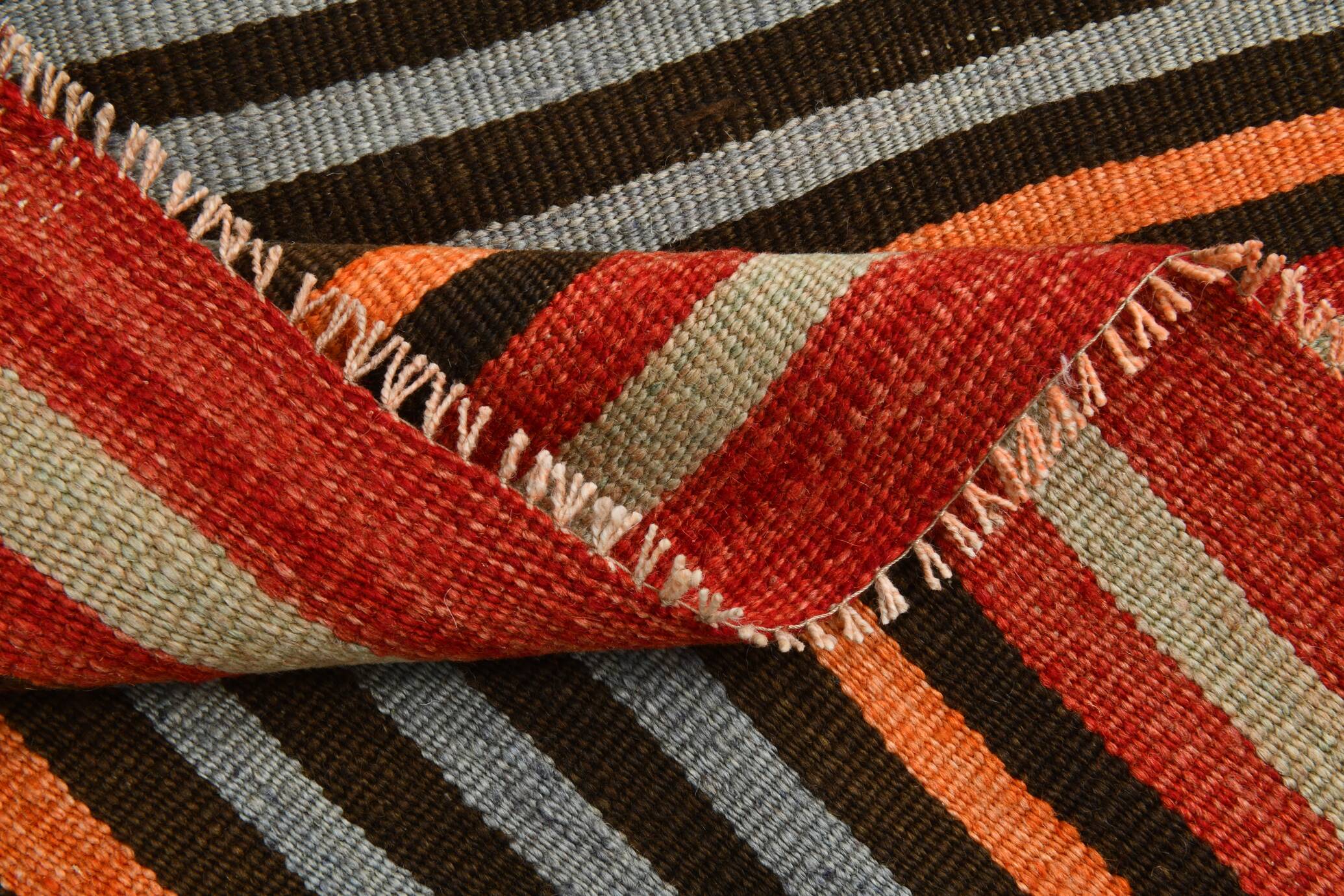 3x12 Kilim Long Striped Vintage Kilim Runner Rug For Hallway, 77x360 Cm