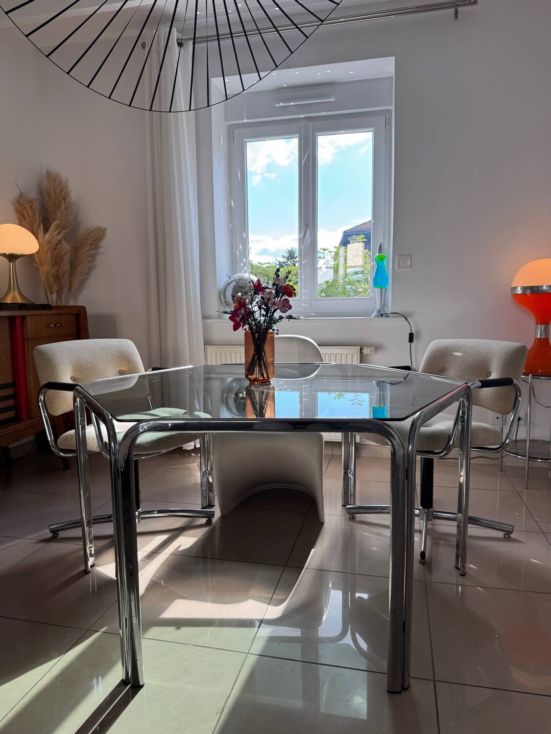 Table de salle à manger hexagonale, 1970