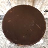 Bar Stool White Metal Leg + Vintage Brown Wood Seat #A352