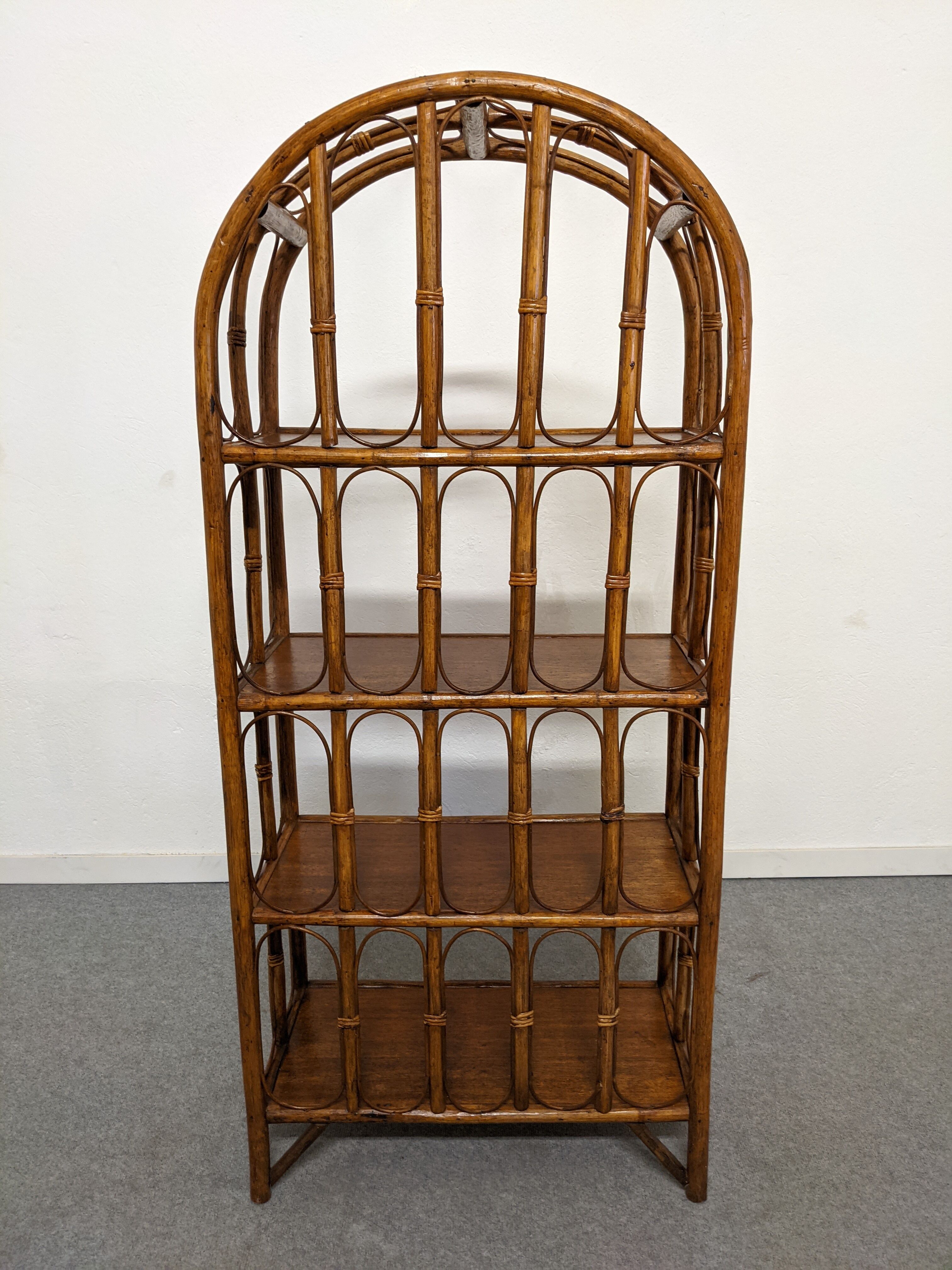 Bamboo and rattan shelves from the 60s/70s