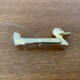 Set of 8 antique privilege knife holders gold metal duck vintage