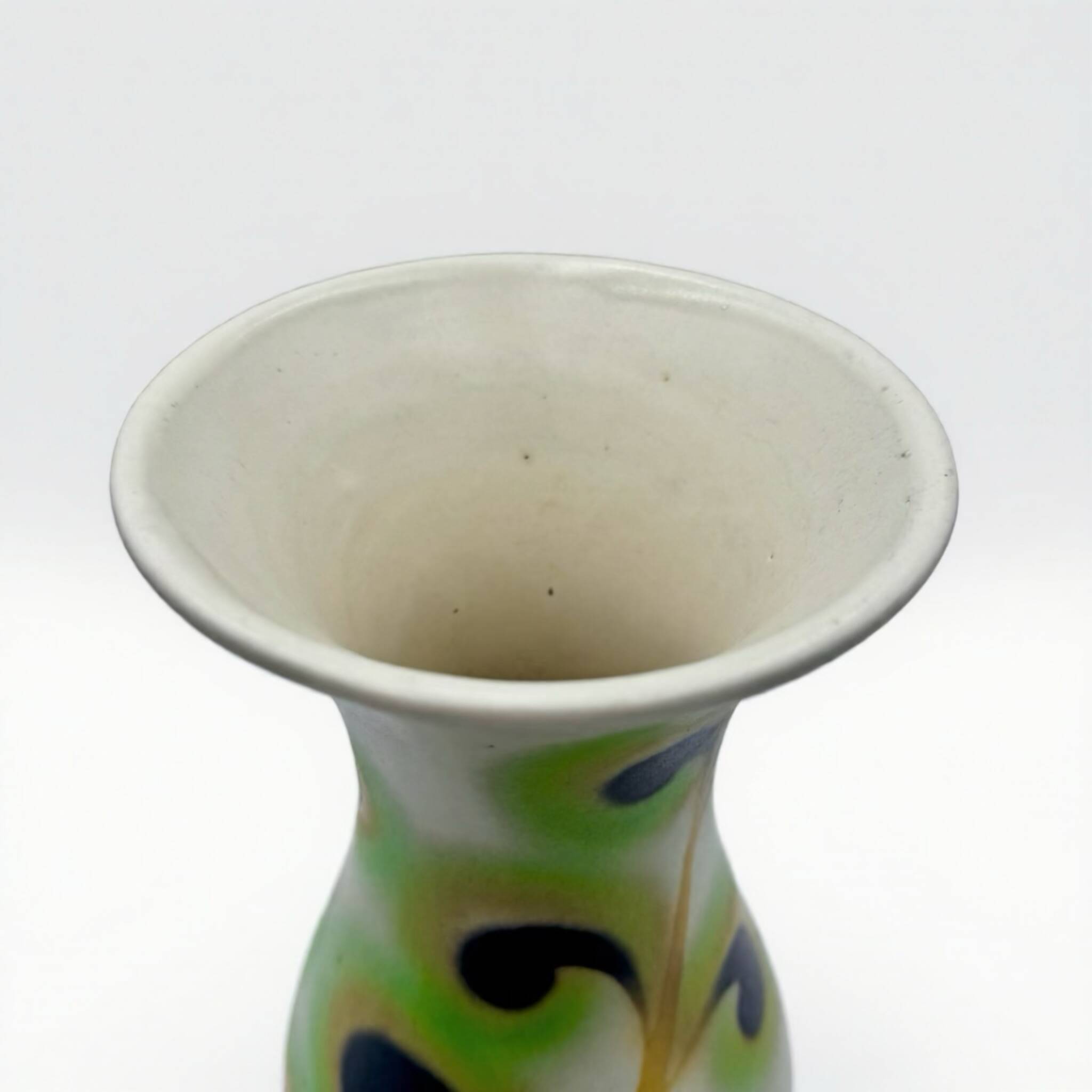 Saint-Clément vase with stylized floral decoration, 1970s