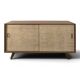 Modernist sideboard in oak with rattan doors.