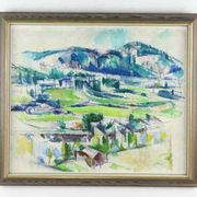 Original Swedish oil on canvas – “Landscape” by Sture Ekengren – vintage & framed – 63 × 74 cm