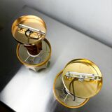 Pair of articulated "Cocoon" wall lights, resin and pine, Italy, 1970s