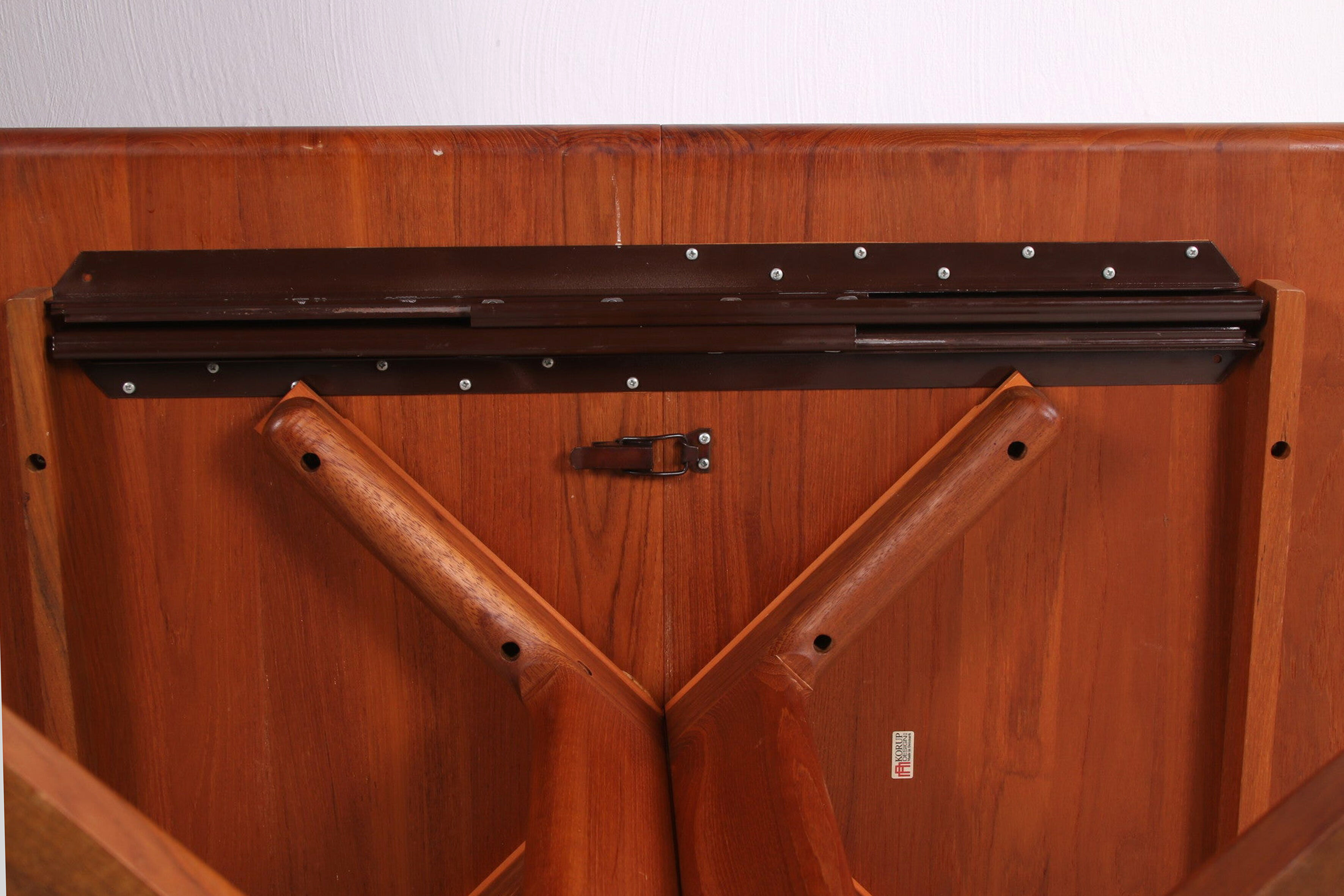 Danish set of 4 Kai Kristansen chairs and a table from Korup, 1960 Denmark.